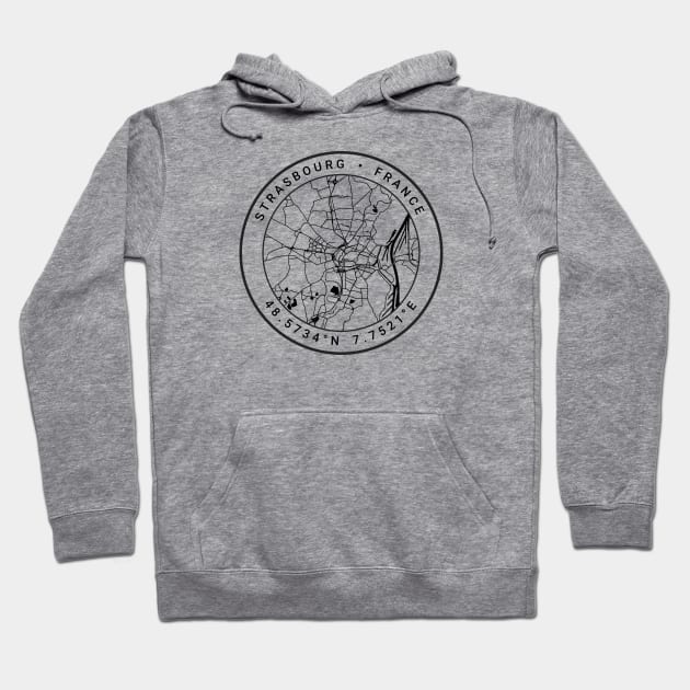 Strasbourg Map Hoodie by Ryan-Cox